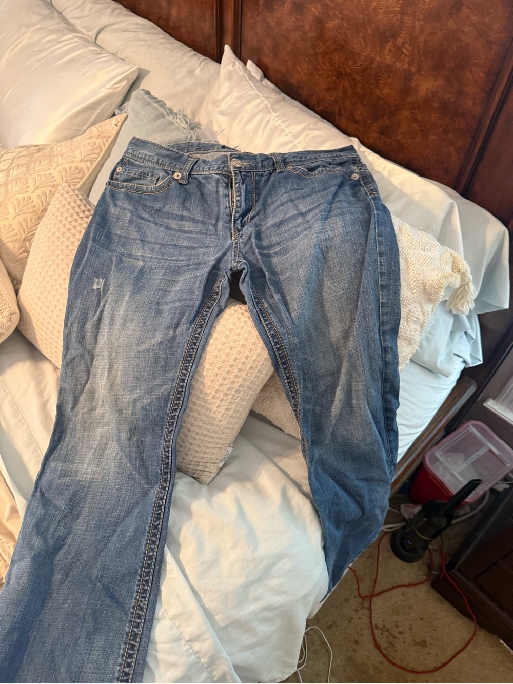 7 For All Mankind Men's Light Blue Bootcut Jeans